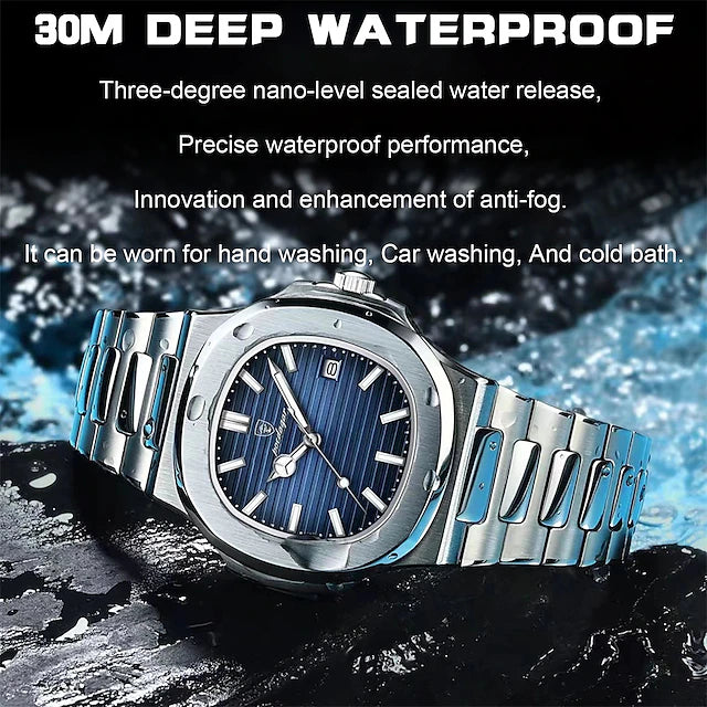POEDAGAR 613 Men's Luxury Watch | Waterproof Luminous Quartz-41mm